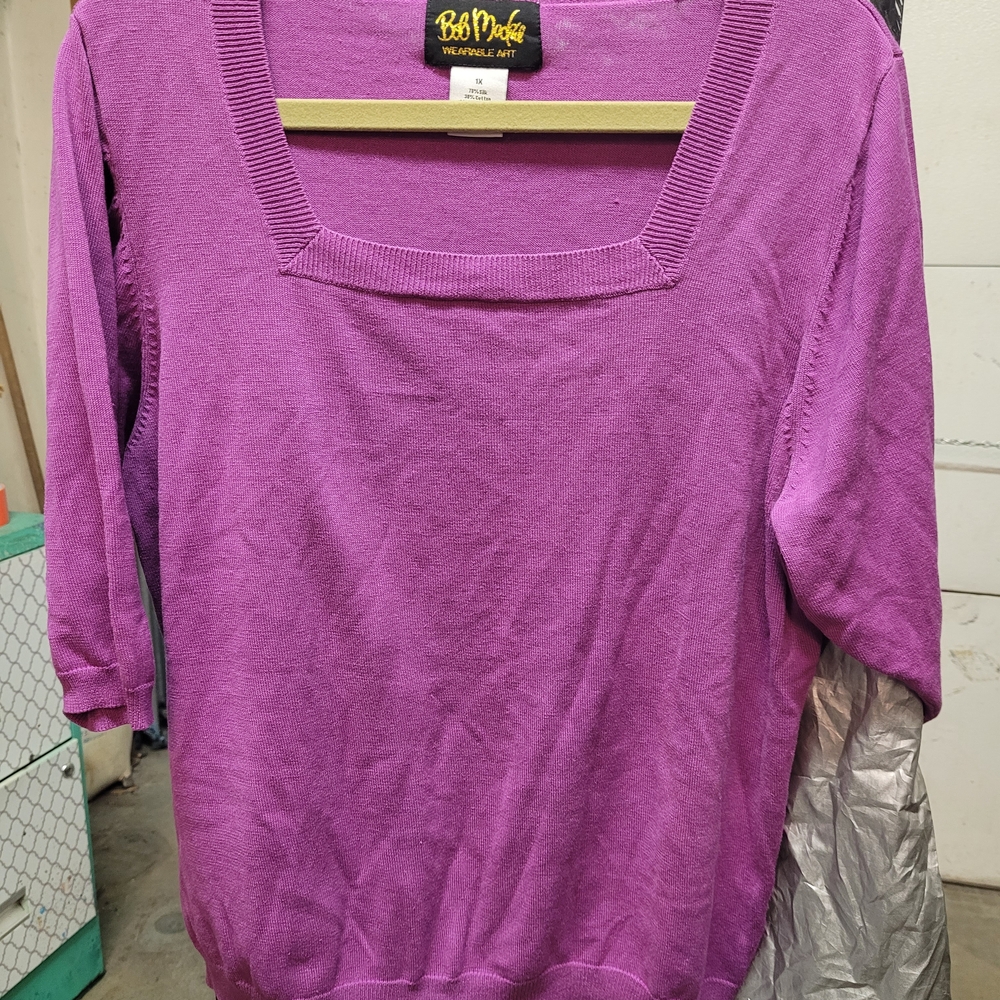 Bob Mackie Vibrant Fuschia Knit Top